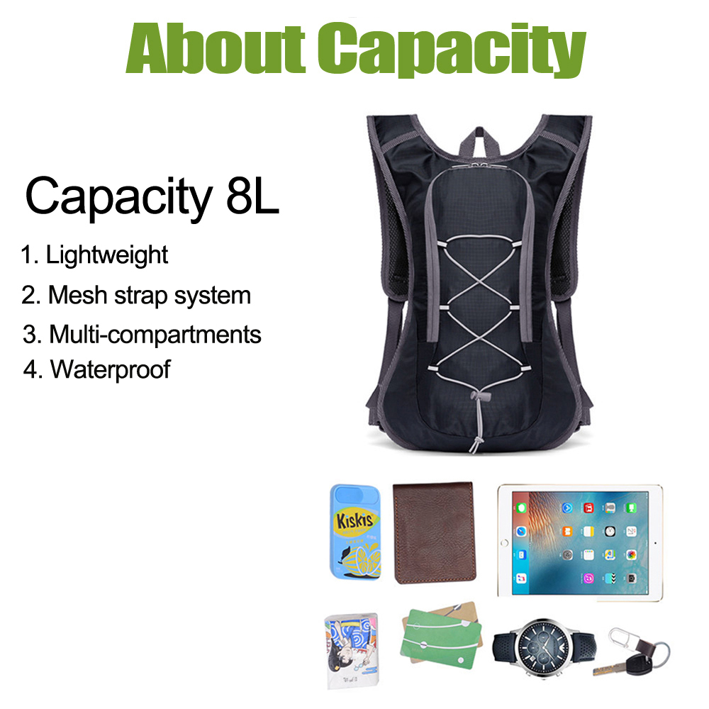 Breathable Ultralight Bicycle Backpack Running Vest Bag Cycling Marathon Portable Hydration Pack Bag option 3L Water Bladder