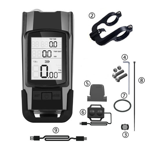 4 Mode USB Bike Light Lamp Bicycle Computer 3 Mode Horn Flashlight Cycle Bike Speedometer Led Front Lights Cycling Headlight