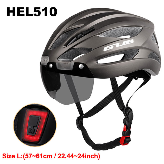 Light Cycling Helmet MTB Road Bicycle Helmet Front And Rear With Warning Light USB Rechargeable Electric Bicycle Helmet
