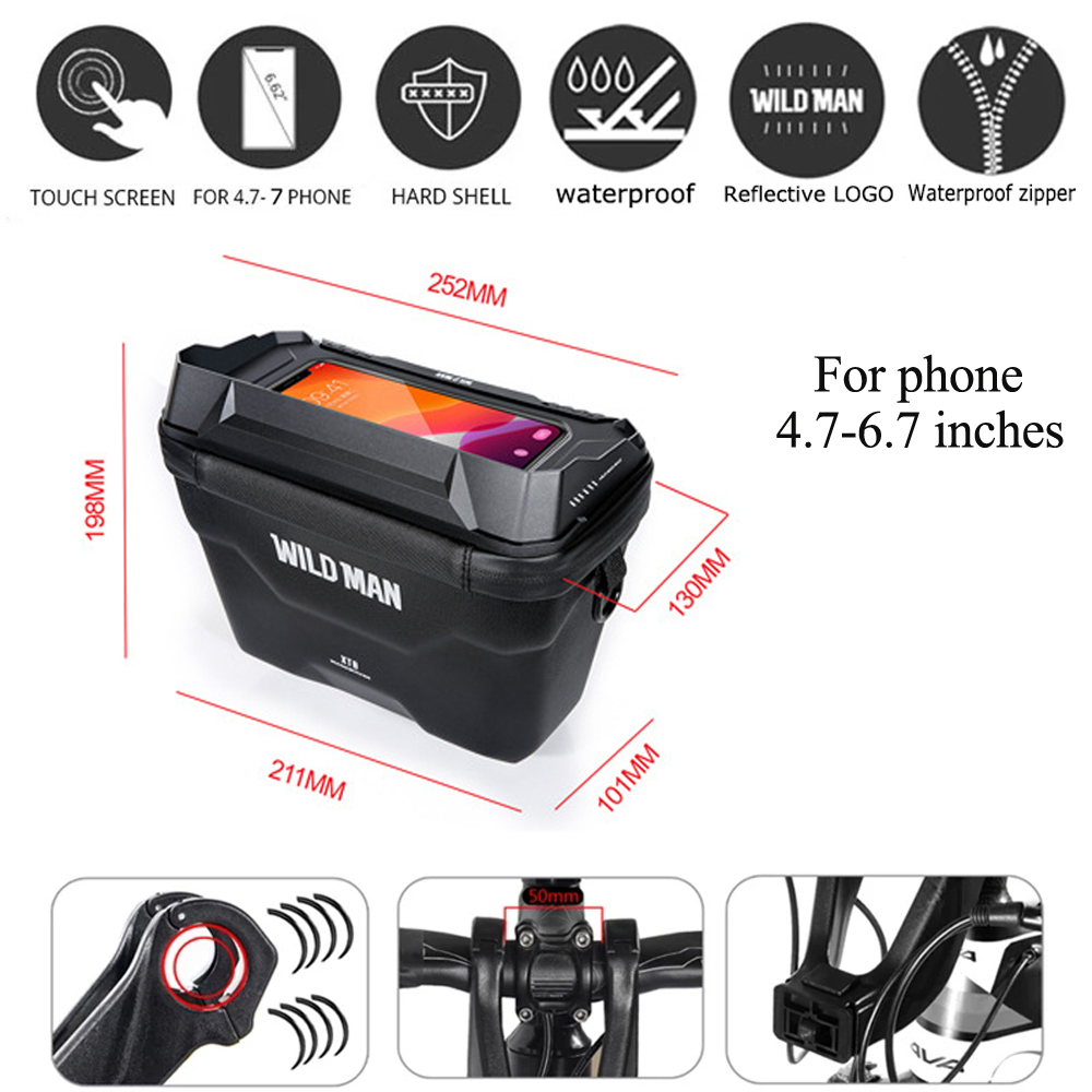 NEW  Bike Bag Big Capacity Waterproof Front Tube Cycling Bag MTB Handlebar Bag Front Trunk Pannier Pack Bike Accessories